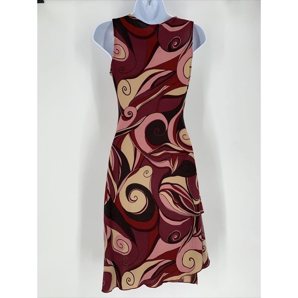 Vintage Mandee Geometric Print Y2K 90’s Made USA Sz S Dress Sheath Flowy NWT - Picture 3 of 9